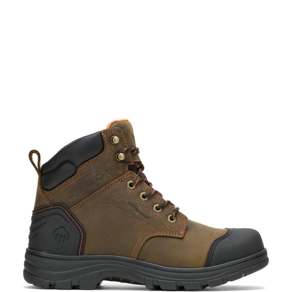 WOLVERINE Carlsbad - Stivali da costruzione da uomo con punta ad aletta, 15,2 cm, Marrone, 7 X-Wide