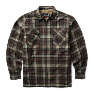Wolverine Sherpa Lined Zip Shirt Jacket - Black Olive Plaid
