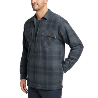 Wolverine Sherpa Lined Zip Shirt Jacket - Dark Slated Plaid