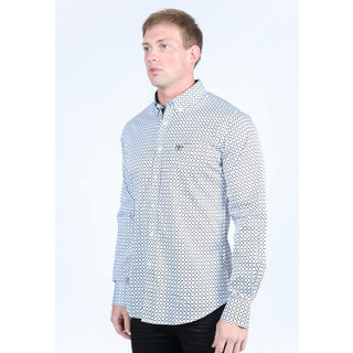Platini Men’s Satin Cotton/Spandex Shirt - White