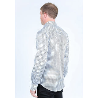 Platini Men’s Satin Cotton/Spandex Shirt - White
