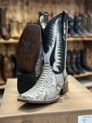 Ranchers Natural Python Rodeo Toe Cowboy Boots
