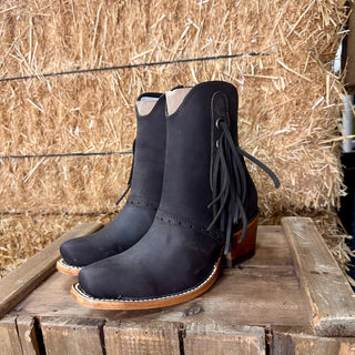 Artillero Fringe Bootie- Dark Brown
