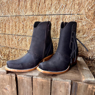 Artillero Fringe Bootie- Dark Brown
