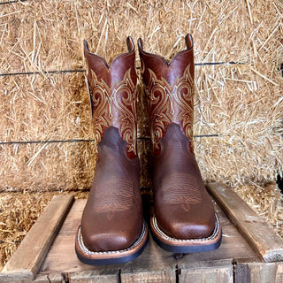 Artillero Traditional Rodeo Toe Cowboy Boot- Brown