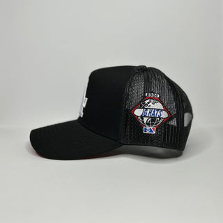LA Rooster Black Embroidered Trucker Hat