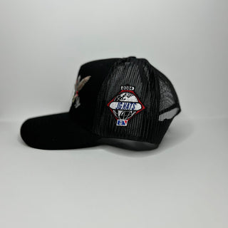 LA Roosters Black Embroidered Trucker Hat