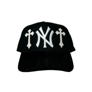 NY Cross Black Embroidered Trucker Hat