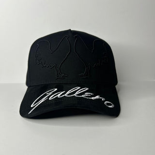 Gallero Black Snapback Hat - Rooster Embroidery Cap