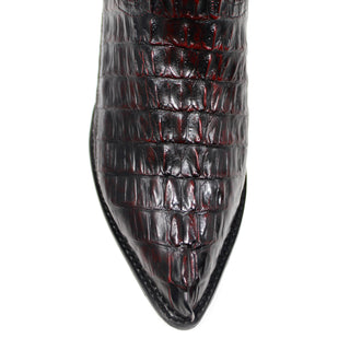 Los Altos Caiman Tail J Toe Cowboy Boot - Black Cherry