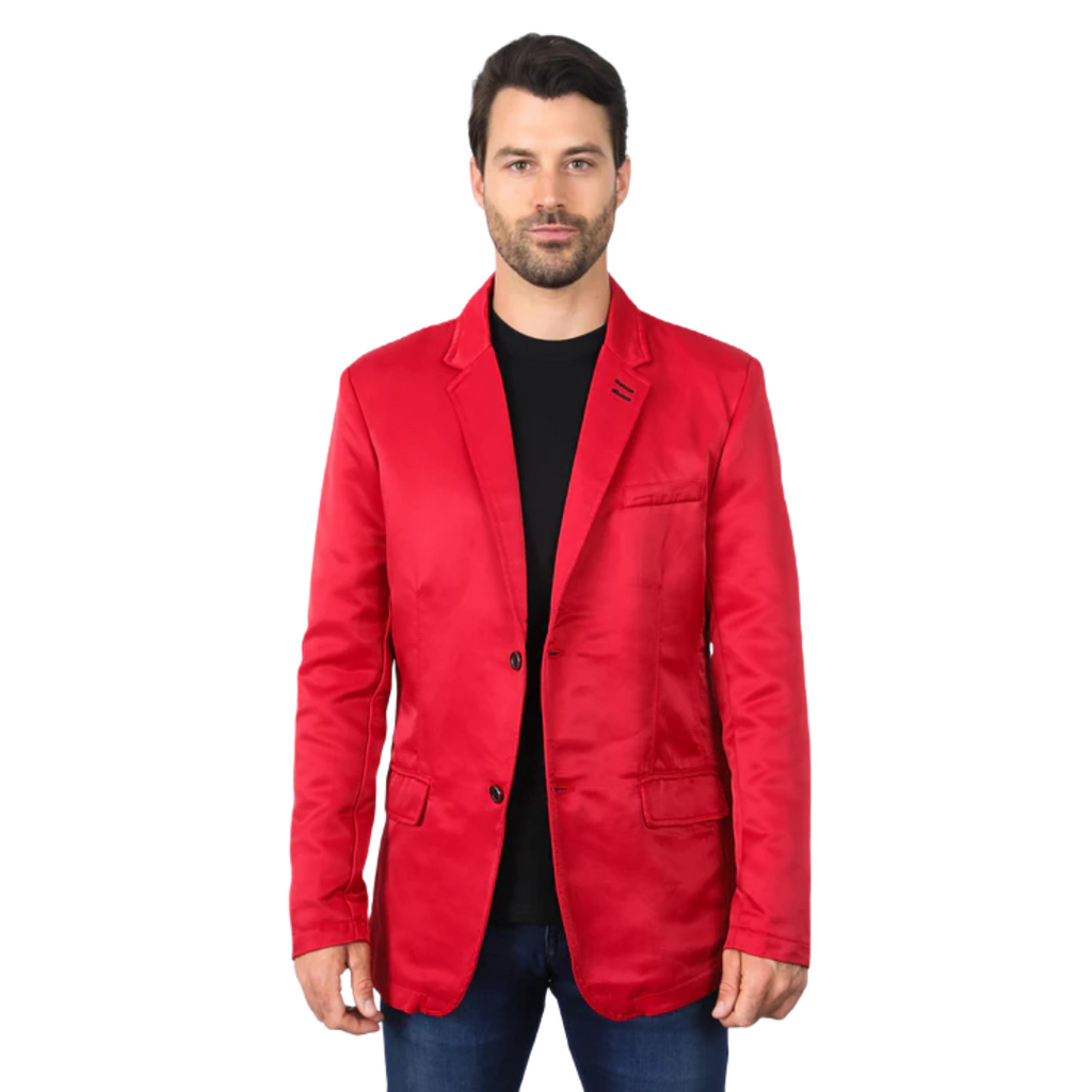 Poplin Fabric Pacelli Solid 2 Button Red Blazer BLAIR-70008 main image 0