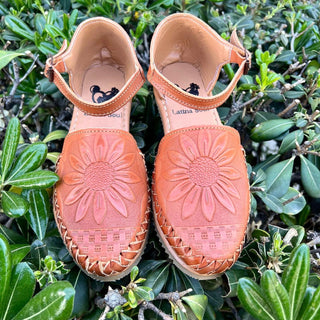 "Alba" Women's Sunflower Huaraches - Honey Brown
