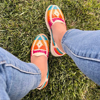 "Carolina" Women's Platform Huaraches - Multicolor