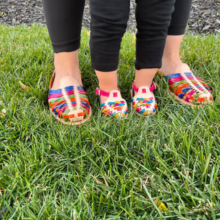 "Olivia" Girl's Colorful Huaraches - Light / Multicolor