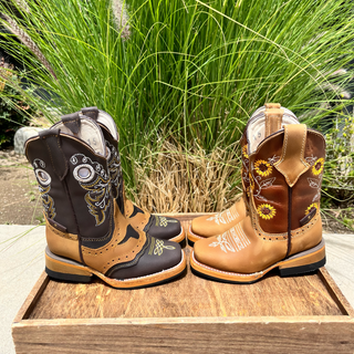 Bandoleros Girasol Kids Square Toe Cowgirl Boots