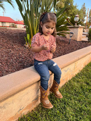 Bandoleros Girasol Kids Square Toe Cowgirl Boots