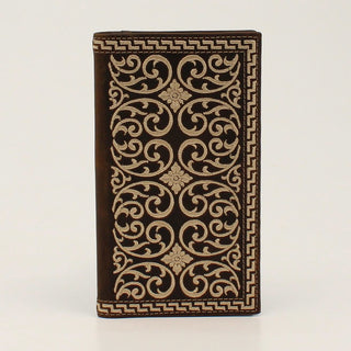 Nocona Cream Embroidered Brown Wallet