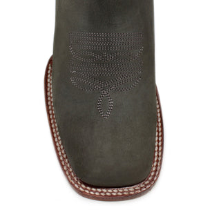 El Canelo Grey Suede Squared Toe Ankle Boots