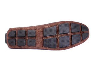 Men's Snake Print Driver Loafers - Brown