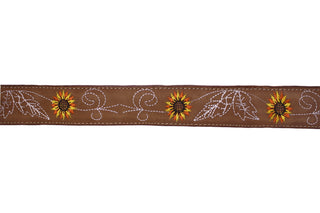 Leather Sunflower Belt w/ Square Buckle - Honey