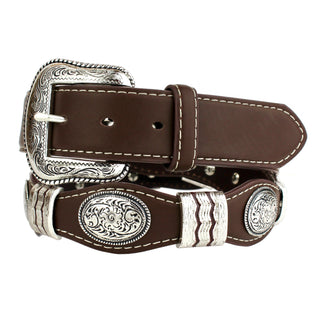 Scalloped Concho Western Belt - Café
