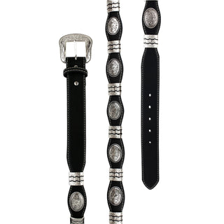 Scalloped Concho Western Belt - Black