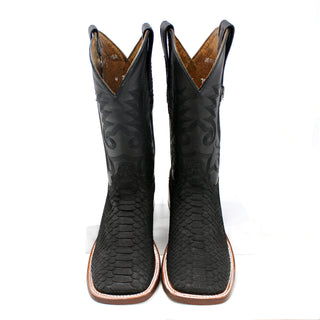 Ranchers Black Python Square Toe Cowboy Boots