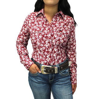 Bandoleros Western Cowgirl Shirt - Burgundy