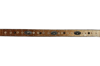 Western Concho Belt w/ Cowhide