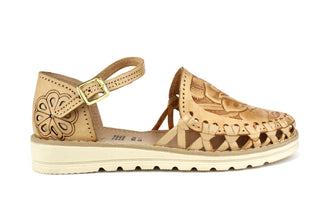 "Rosi" Women's Rose Huaraches - Natural