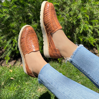 "Carolina" Women's Platform Huaraches - Cafe