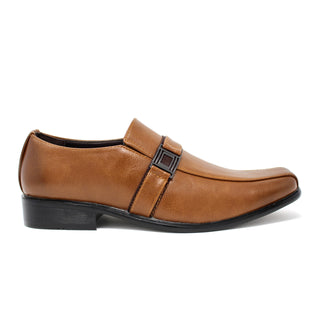 Men's Slip-on Dress Loafers w/ Band - Caramel