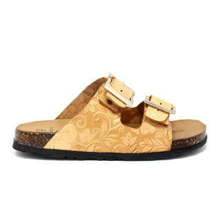 "Chloe" Women's Floral Strapped Sandal - Natural