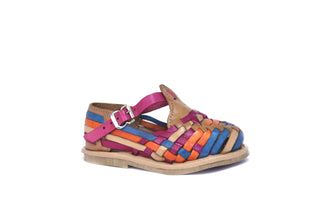 "Olivia" Girl's Colorful Huaraches - Honey / Multicolor