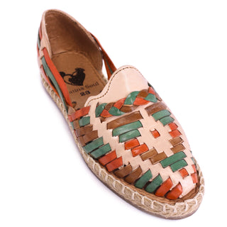"Veronica" Women's Huaraches - White / Multicolor