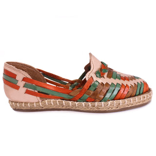 "Veronica" Women's Huaraches - White / Multicolor