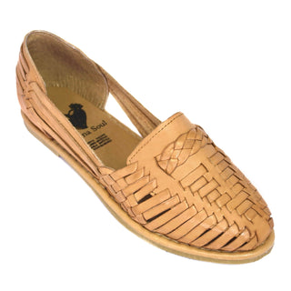 Classic leather woven natural colored huarache
