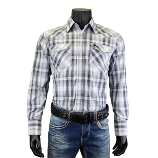 Bandoleros Western Cowboy Plaid Shirts - White & Black