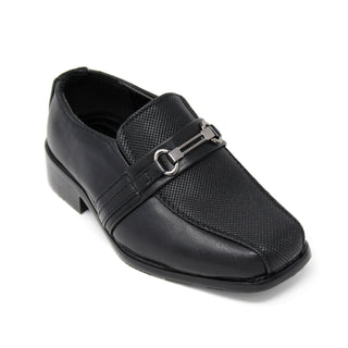 Infant Slip-on Dress Loafers w/ Bit Buckle- Black