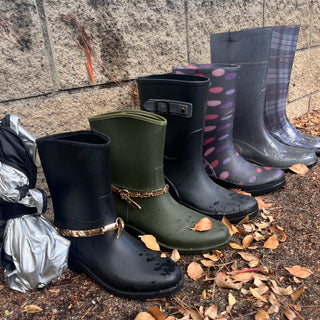 Women's Short Matte Rain Boot - Black