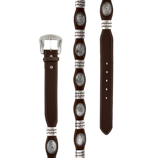 Scalloped Concho Western Belt - Café