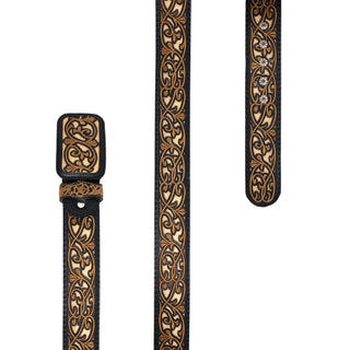 Laser Cowboy Belt w/ Embroidery - Black