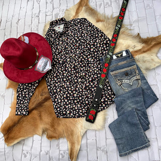 Bandoleros Western Cowgirl Shirt - Black