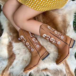 Bandoleros Square Toe Floral Cowgirl Boots