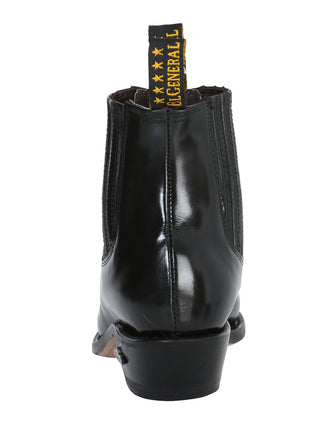 Ankle Cowboy Boot by El General - Black Chameleon