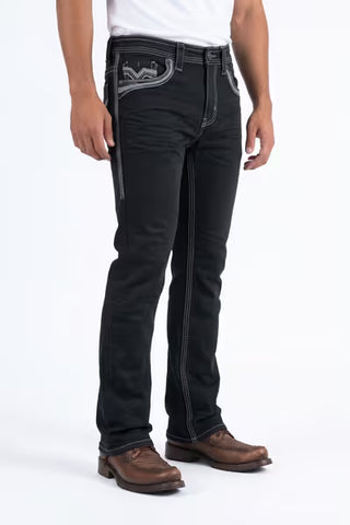 Platini Men's Holt Slim Bootcut Jeans with Rhinestones