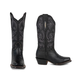 Rio Grande Samantha Square Toe Cowgirl Boot - Black