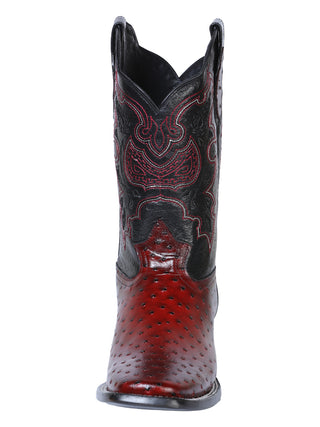El General Rodeo Boot - Printed Avestruz Burgundy