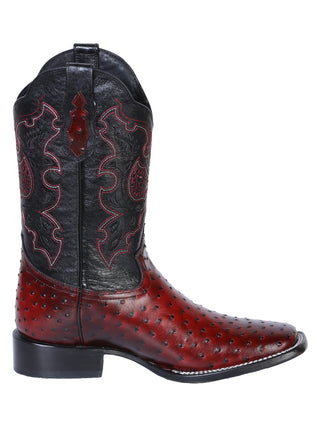 El General Rodeo Boot - Printed Avestruz Burgundy