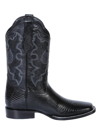 El General Men's Rodeo Boot - Imitation Lizard - Black